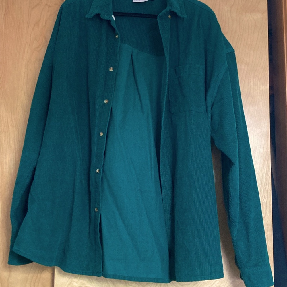 Green corduroy shirt